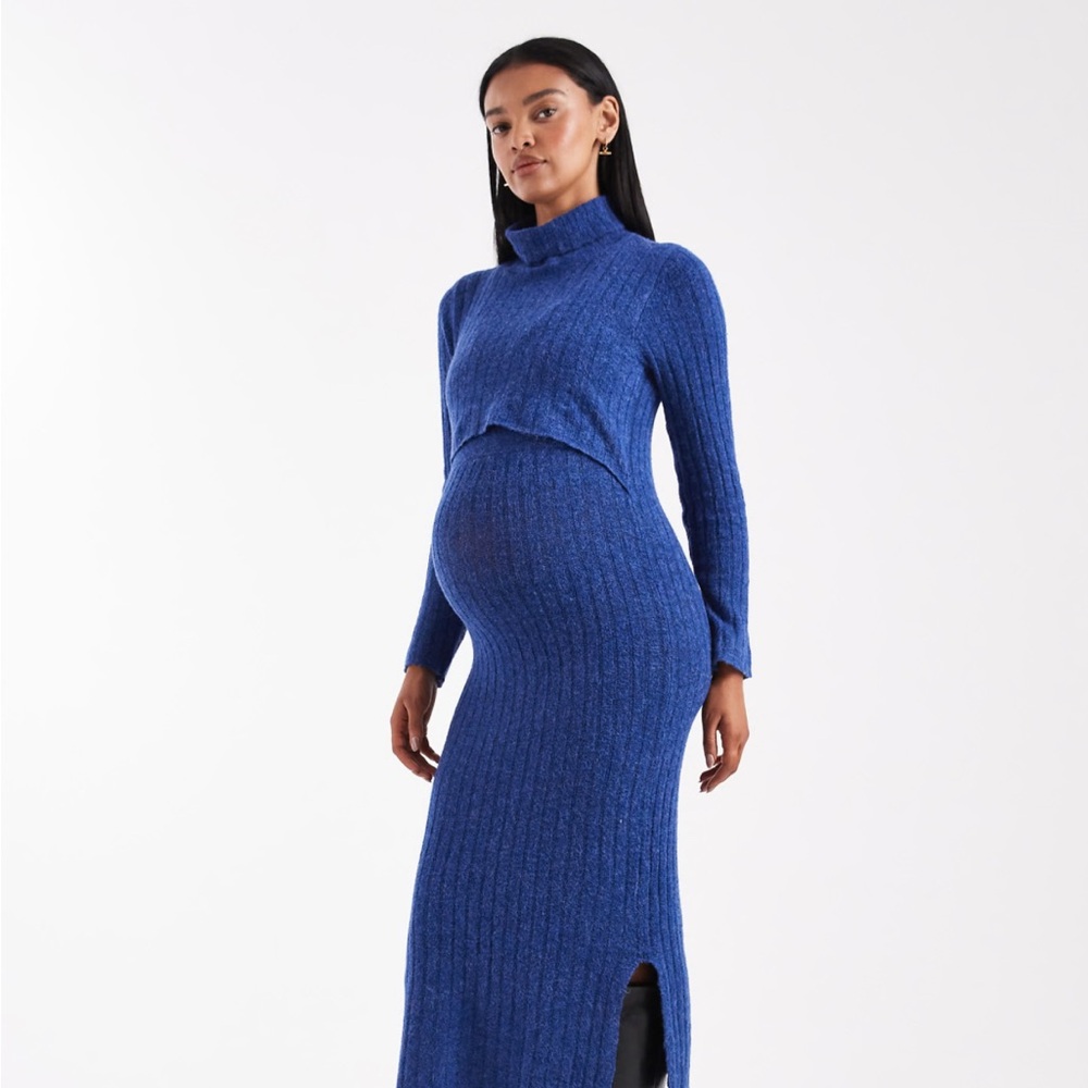 ASOS Blue Maternity /Nursing Sweater Dress